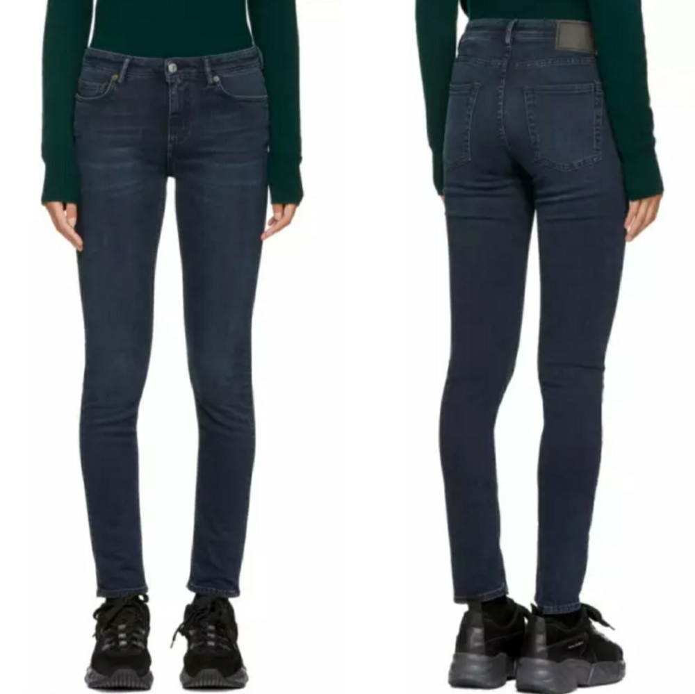 Acne Studios Peg Blue Black Skinny Ankle Jeans